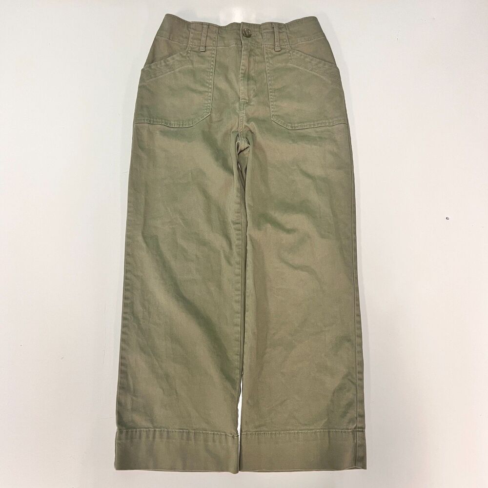 Bagatelle New York Green Cropped Wide Leg Utility Pants Size 4 High Waist Boho